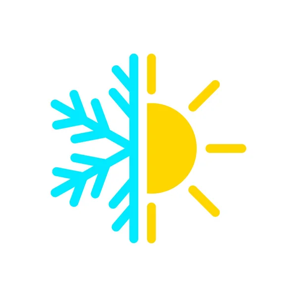 Ikona Powietrza Temperatura Zimna Gorąca Ilustracja Wektora — Wektor stockowy