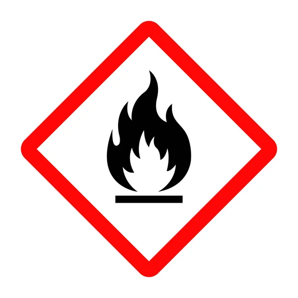 Flammable Vector Sign Isolated White Background —  Vetores de Stock