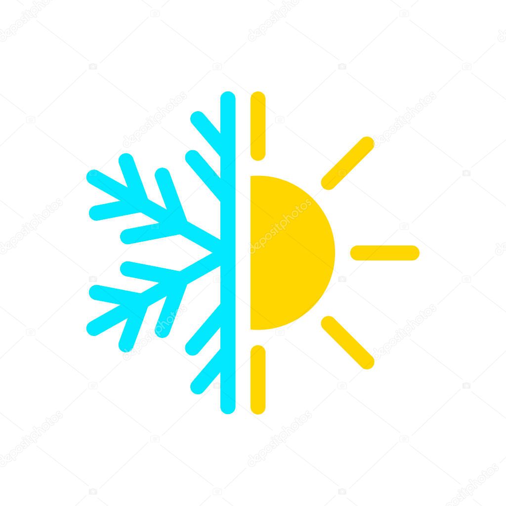 Air con icon, cold and hot temperature, vector illustration