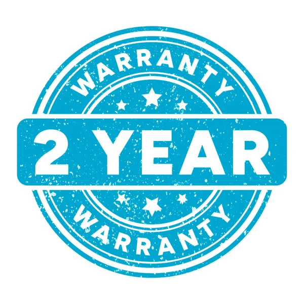 Two Year Warranty Stamp Blue Color Grunge Texture — Stock vektor