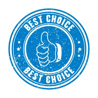 Best choice thumb rubber stamp vector illustration isolated on white background. Best choice symbol. Best choice imprint. Best choice stamp. Best choice stamp blue vector illustration.
