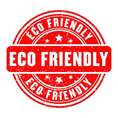 Eco friendly vector stamp, red color