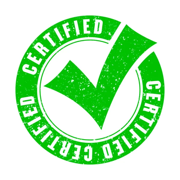 Green Certified Vector Icon Isolated White Background — Διανυσματικό Αρχείο
