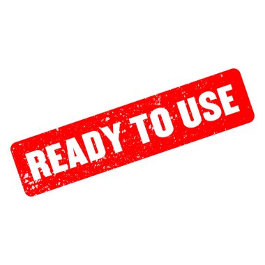 Ready to use rectangular rubber stamp isolated on white background