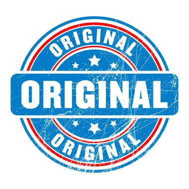 Vector original stamp blue and red color