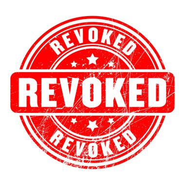 Revoked grunge rubber stamp isolated on white background