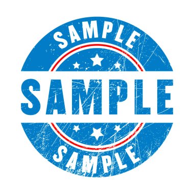 Sample rubber stamp vector illustration isolated on white background