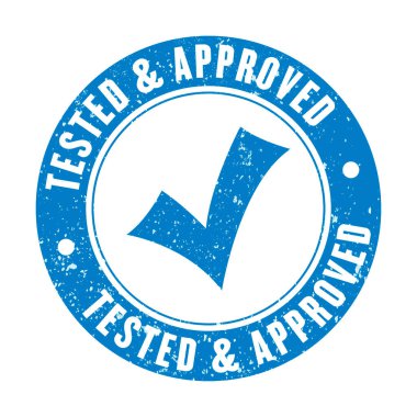 Approved stamp blue color isolated background