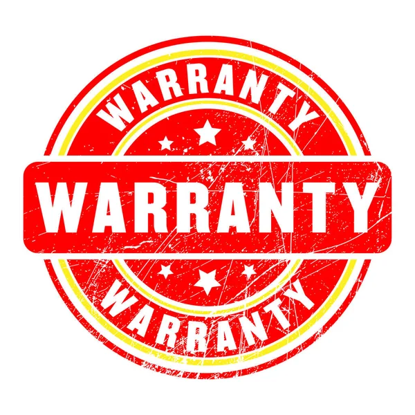 Warranty Vector Stamp Red Color Isolated Background — Vettoriale Stock