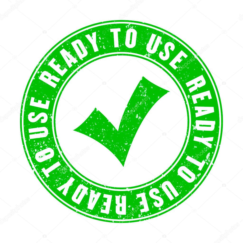 Green stamp ready to use, vector illustration
