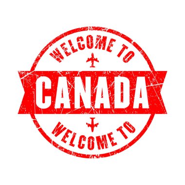 welcome to canada. red stamp isolated background