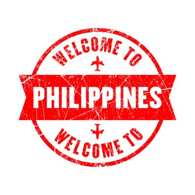 welcome to Philippines. stamp isolated background