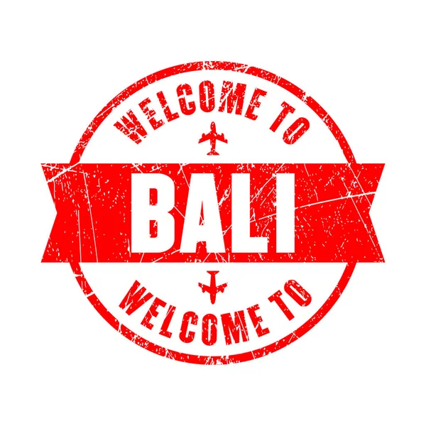 Welcome Bali Red Stamp Isolated Background — Wektor stockowy