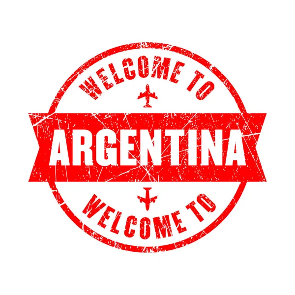 Welcome Argentina Red Stamp Isolated Background — Wektor stockowy
