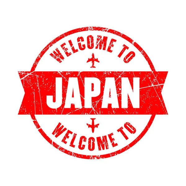 Japan Welcome Japan Stamp Isolated Background — Wektor stockowy