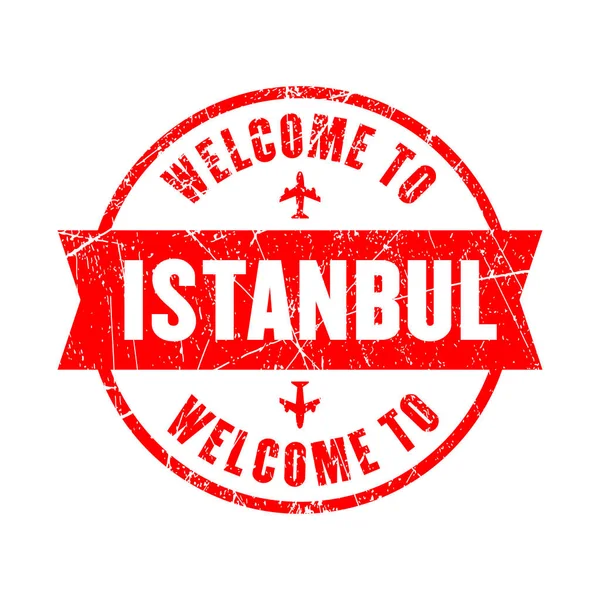 Welcome Istanbul Vector Stamp Isolated Background — Wektor stockowy