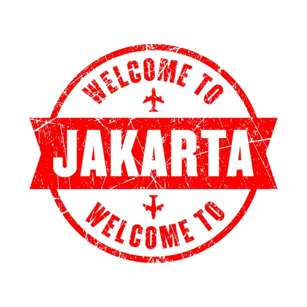 Welcome Jakarta Stamp Isolated Background — Wektor stockowy