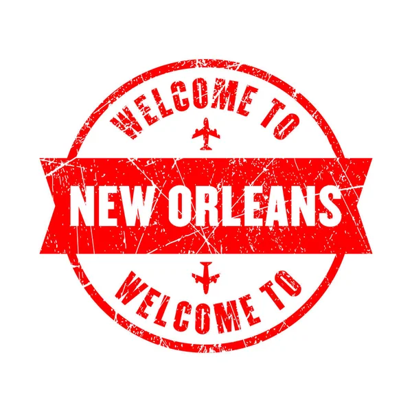 Welcome New Orleans Stamp Isolated Background — Wektor stockowy