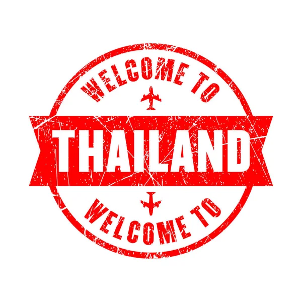 Welcome Thailand Rubber Seal Isolated White Background — Wektor stockowy