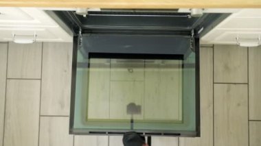 Ev hanımı fırından fırında pişmiş bir tavuk çıkarır. Sağlıklı yiyecekler pişiriyorum..