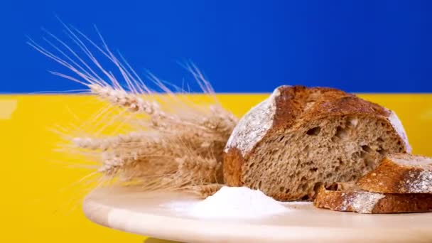 Bread Background Flag Ukraine — Stockvideo