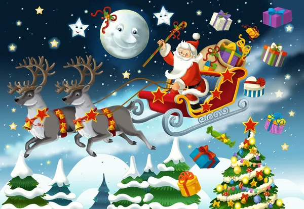 Il Natale - Babbo Natale - illustrazione — Foto Stock