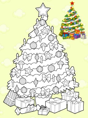 -ağaç - christmas illüstrasyon