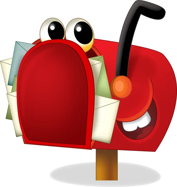 A caixa de correio dos desenhos animados - ilustração para as crianças — Fotografia de Stock