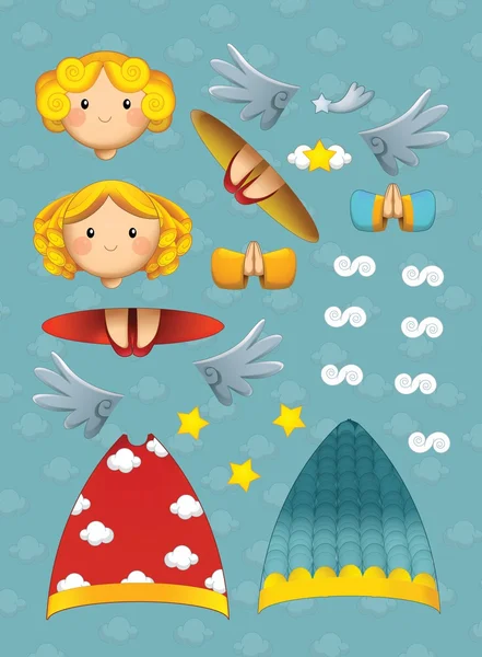 Cartoon girl - illustration for children — Stock Photo, Image