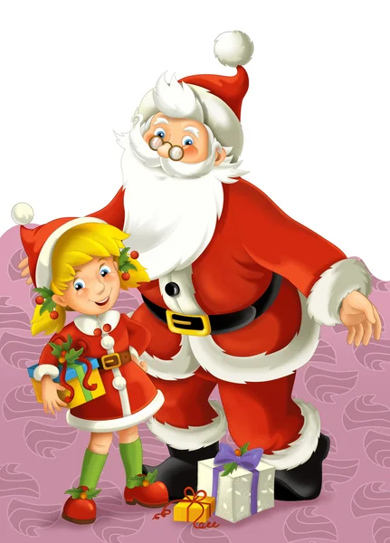 The santa claus with presents — Stock Photo, Image