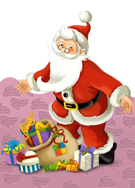 De kerstman met presenteert — Stockfoto