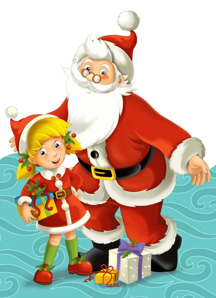 The santa claus with presents — Stock Photo, Image