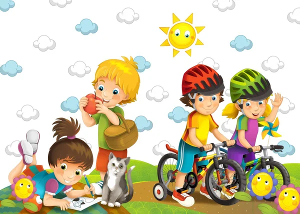 The children on the trip - illustration — Stock Photo, Image