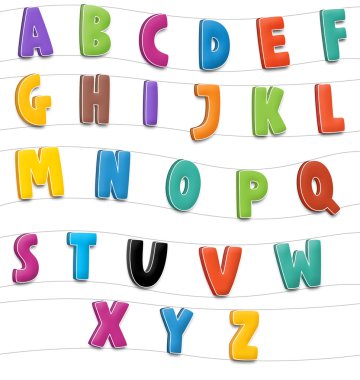 karikatür alfabesi veya numaraları - çocuklar için