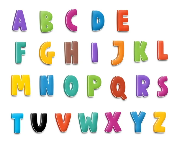Karikatür alfabesi veya numaraları - çocuklar için — Stok fotoğraf