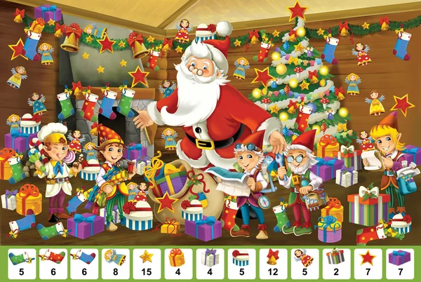 The christmas - board game - Santa Claus — Stock Photo, Image