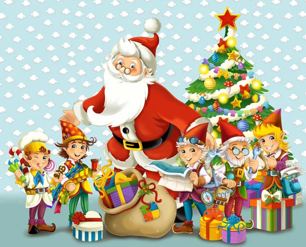 Weihnachten - Weihnachtsmann - Illustration — Stockfoto