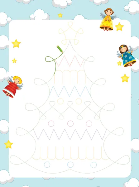 O exercício de Natal para as crianças - página brilhante e divertida — Fotografia de Stock