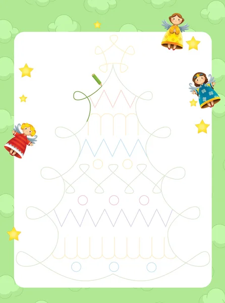 The christmas exercise for the children - bright and fun page — Stock Photo, Image
