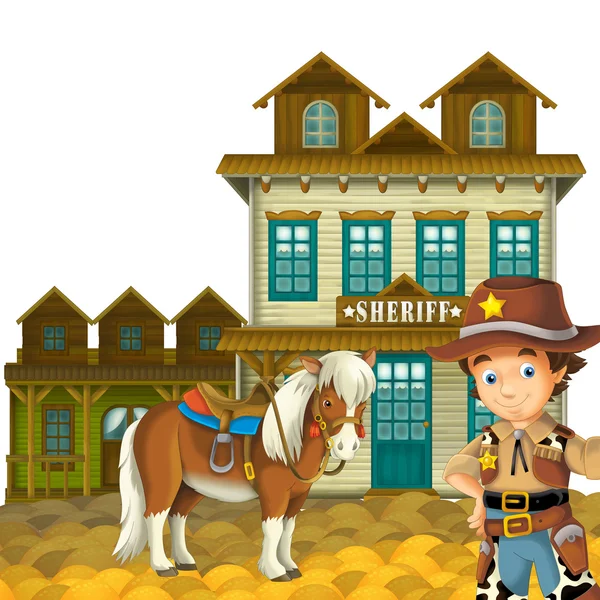 Cowgirl oder Cowboy - Wilder Westen - Illustration für die Kinder — Stockfoto