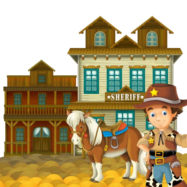 Cowgirl oder Cowboy - Wilder Westen - Illustration für die Kinder — Stockfoto