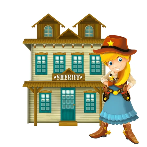 Cowgirl o Cowboy - selvaggio west - illustrazione per i bambini — Foto Stock