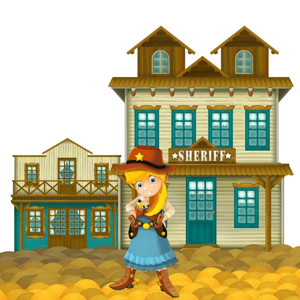 Cowgirl o Cowboy - selvaggio west - illustrazione per i bambini — Foto Stock