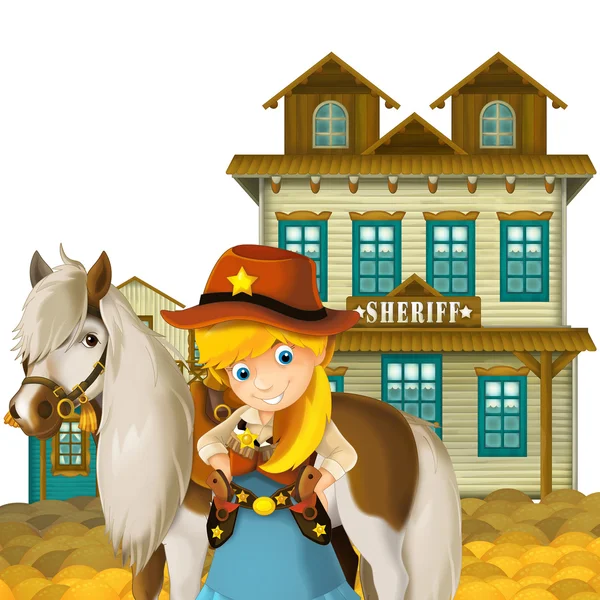 Cowgirl oder Cowboy - Wilder Westen - Illustration für die Kinder — Stockfoto