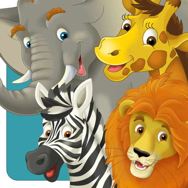 Cartoon safari - ilustrasi untuk anak-anak — Stok Foto