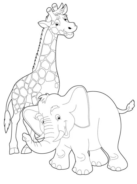 Cartoon safari - illustration for the children — Stock Photo, Image