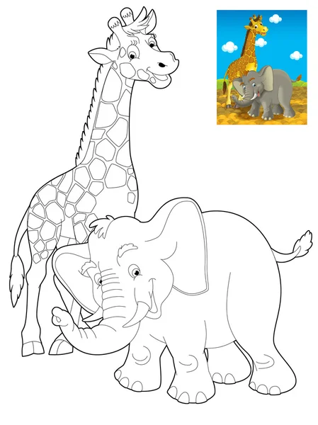 Cartoon safari - illustration för barn — Stockfoto