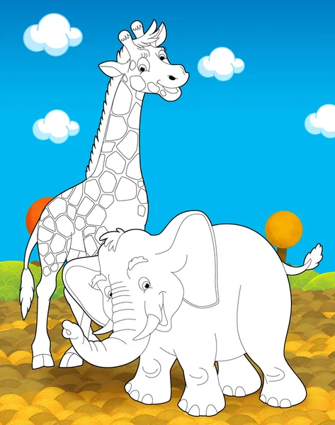 Cartoon safari - illustration for the children — Stock Photo, Image