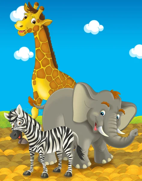 Safari dessin animé - illustration pour les enfants — Photo