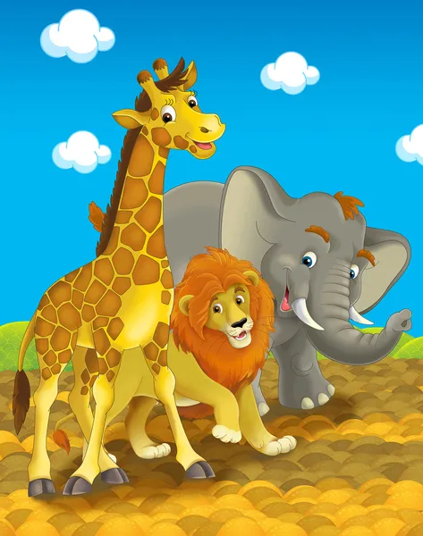 Cartoon safari - illustration for the children — Stock Photo, Image